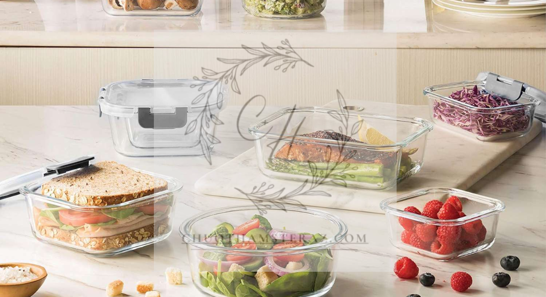 Glass kitchen storage containers